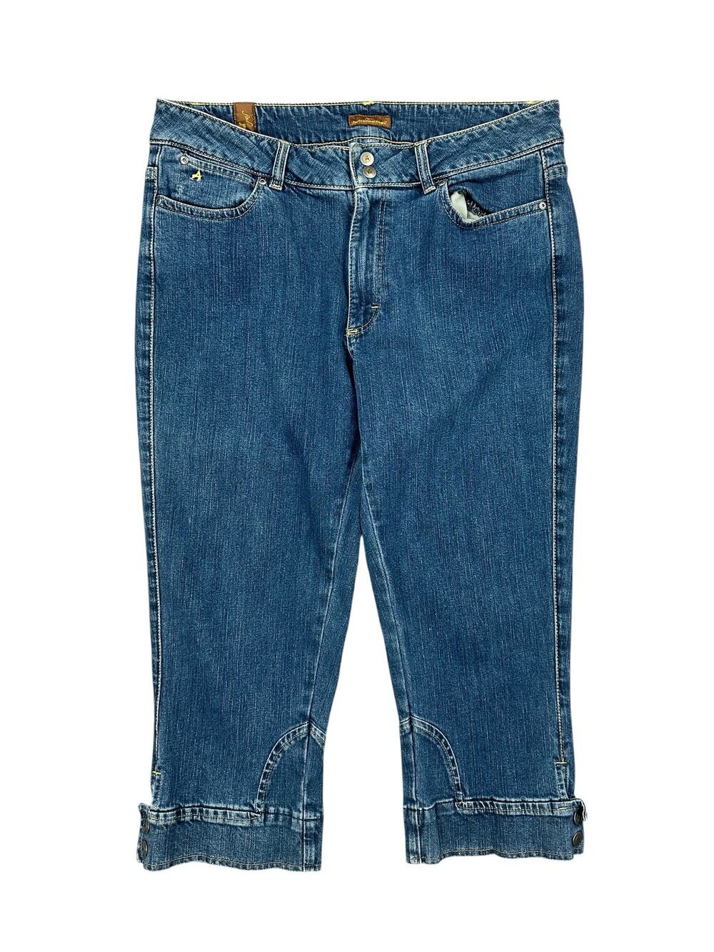 Wrangler Aura Cropped Straight Leg Jeans Blue — Size 14R